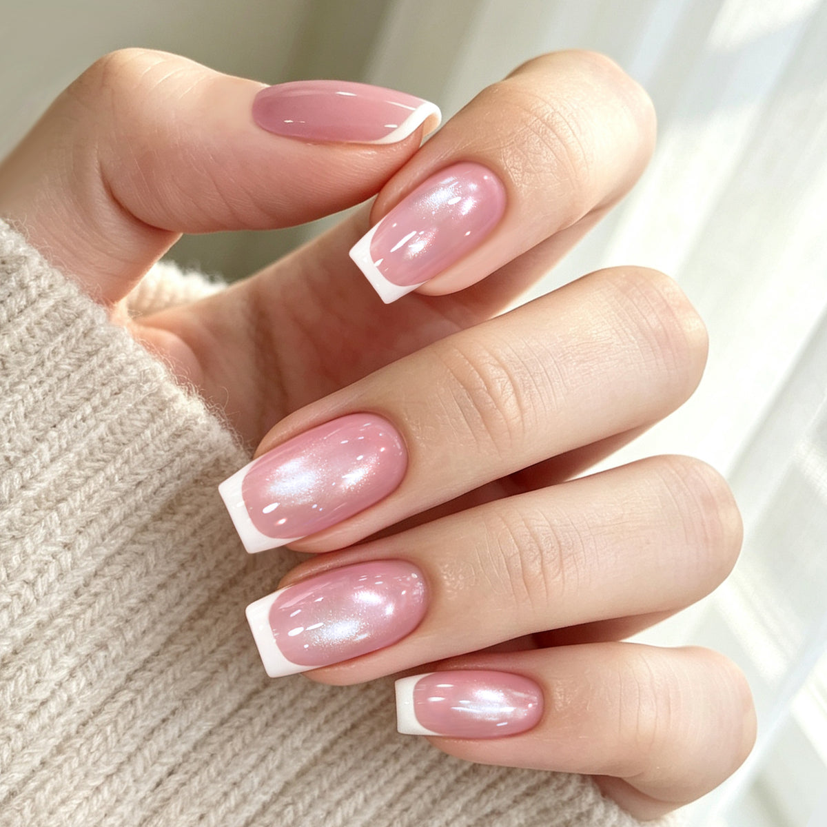 2pcs Set French Cat Magnetic Nails Kit #10