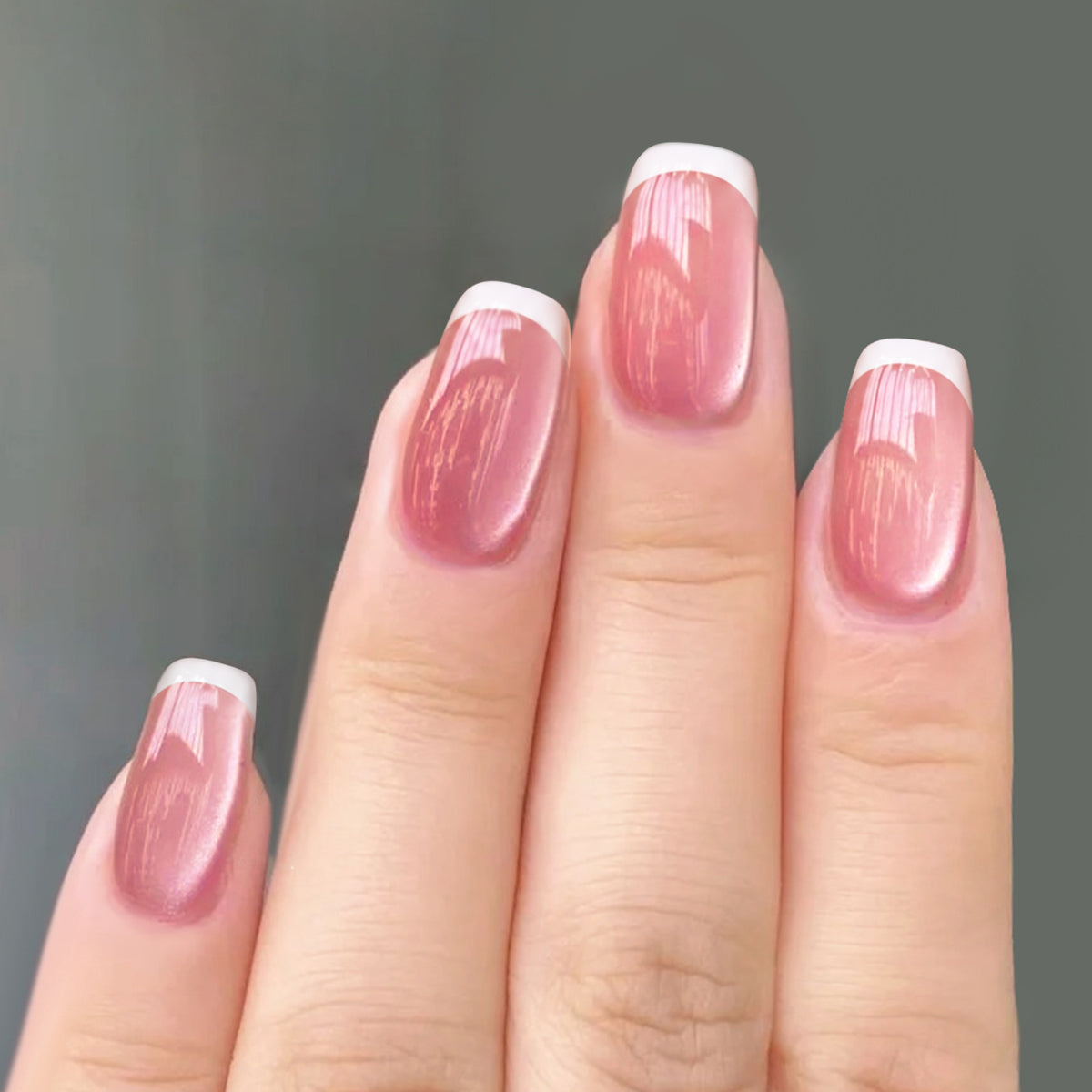 2pcs Set French Cat Magnetic Nails Kit #11