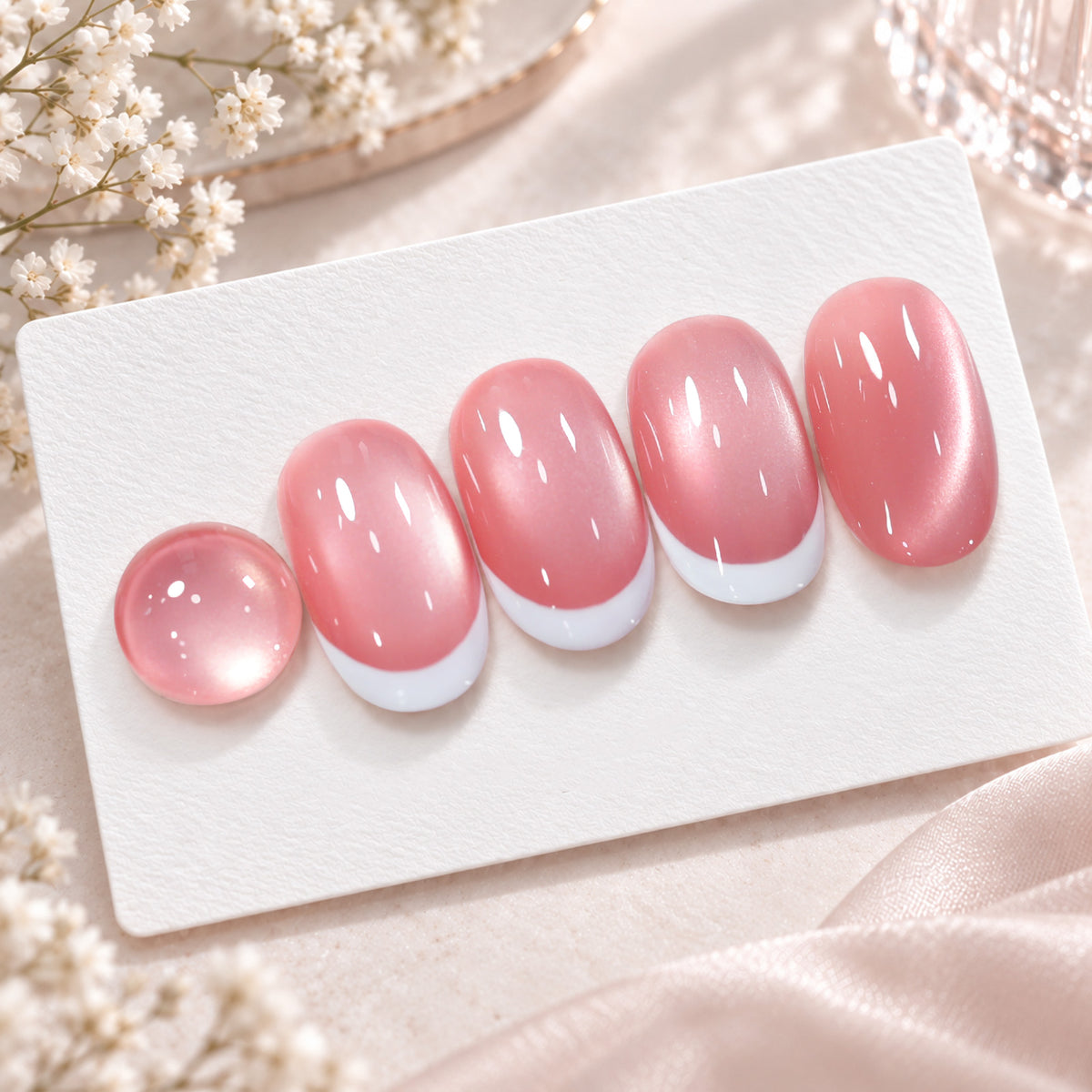2pcs Set French Cat Magnetic Nails Kit #11