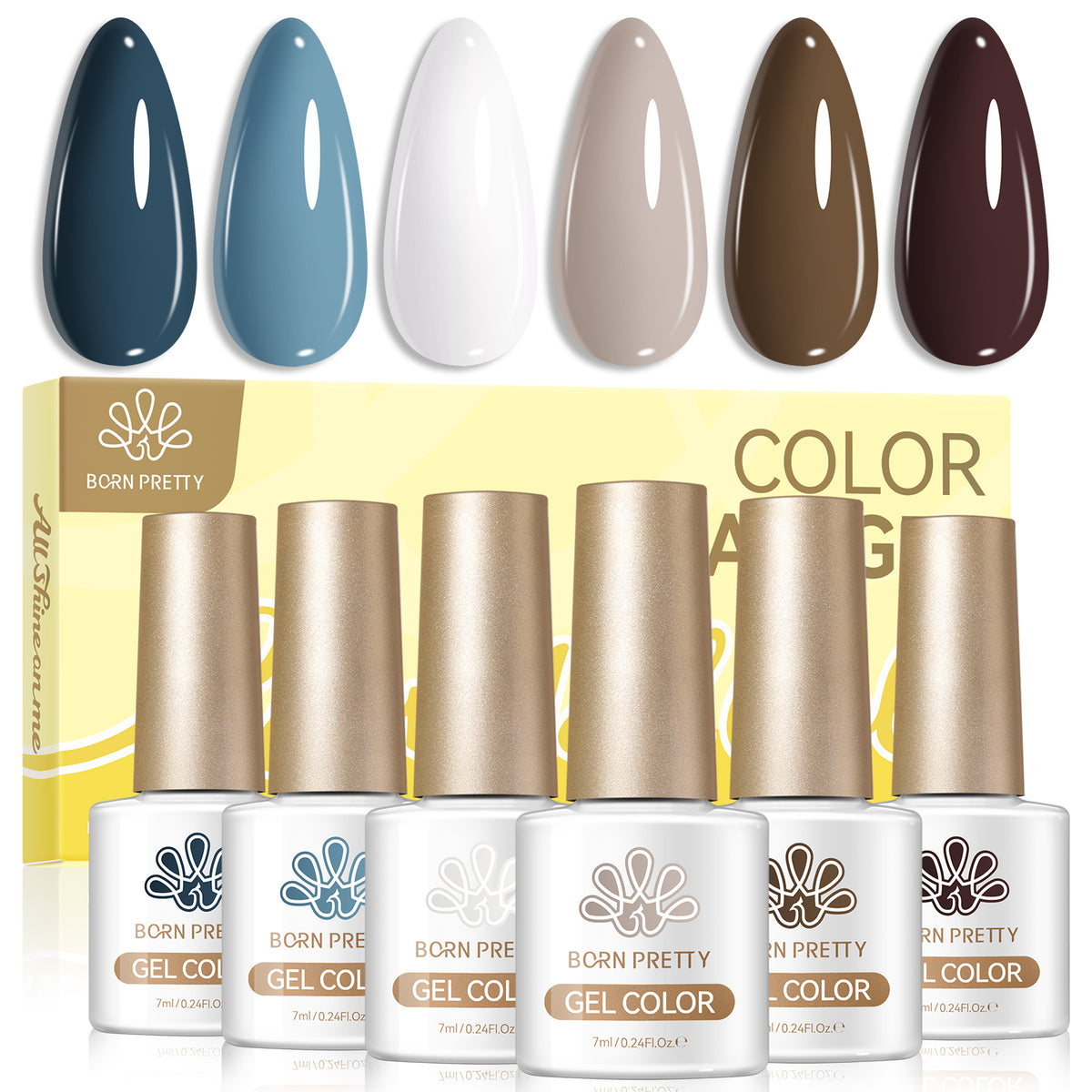 6 Colors Gel Polish Set S71 Midnight Gallery 7ml