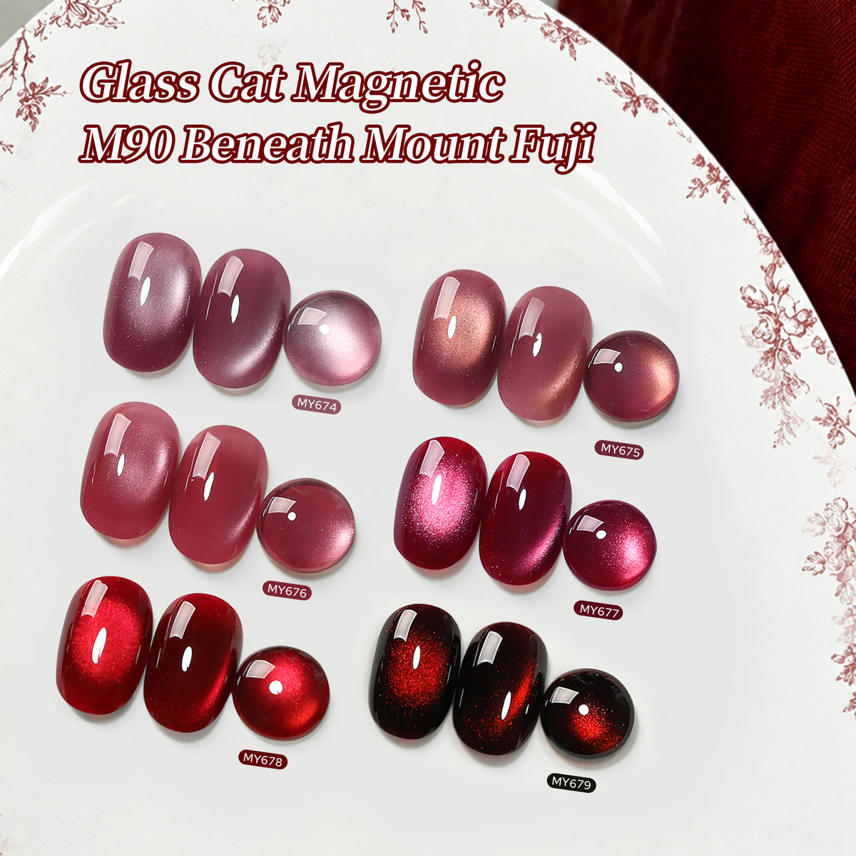 6 Colors Glass Cat Magnetic Gel M90 Beneath Mount Fuji 7ml