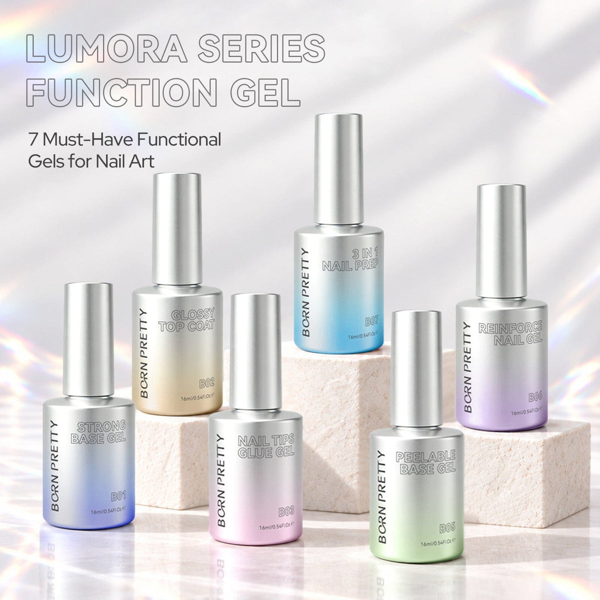 Lumora Series Function Gel 16ml Base & Top Coat BORN PRETTY 