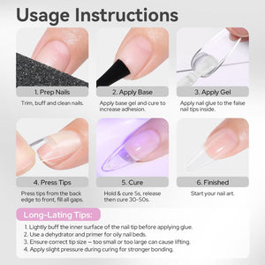Nail Tips Glue Gel B03 16ml Base & Top Coat BORN PRETTY 
