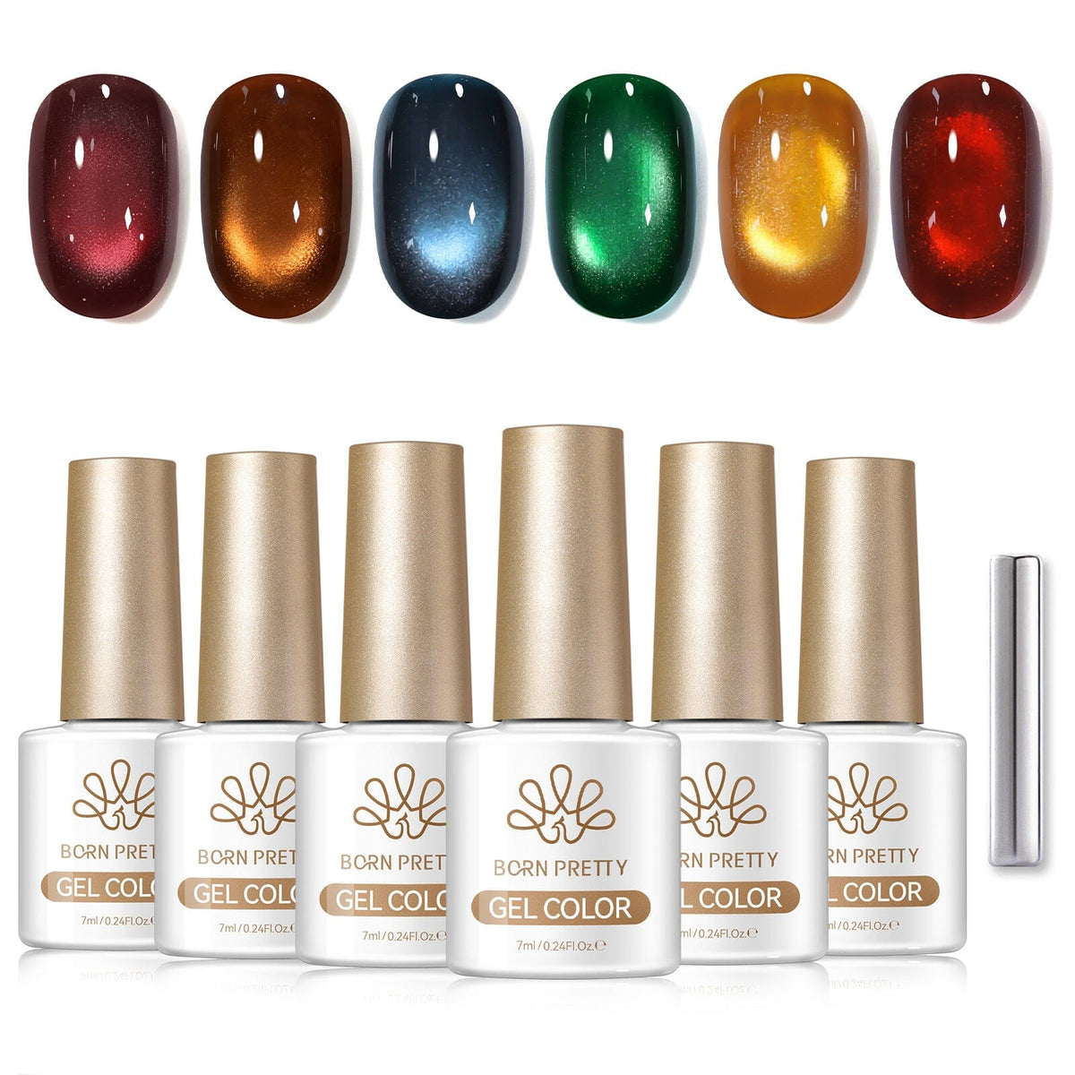 6 Colors Glass Cat Magnetic Gel M92 Star Wishes 7ml Gel Nail Polish BORN PRETTY 