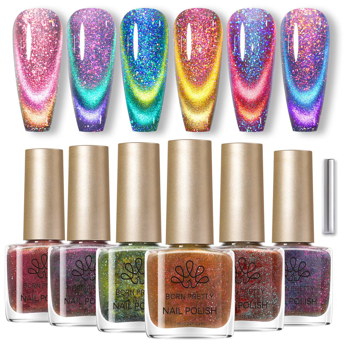 6 Colors Cat Magnetic Nail Polish - Reflective Glass 7ml