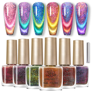 6 Colors Cat Magnetic Nail Polish - Reflective Glass 7ml