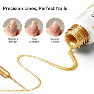 2 Bottles Gold & Platinum Silver Liner Gel 8ml