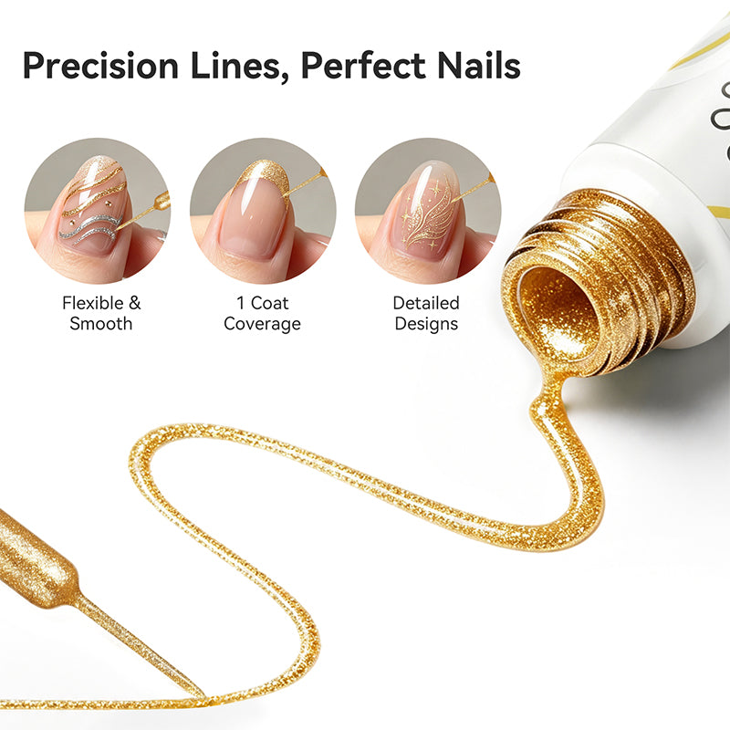 2 Bottles Gold & Platinum Silver Liner Gel 8ml