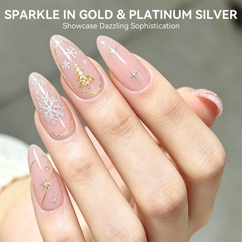 2 Bottles Gold & Platinum Silver Liner Gel 8ml
