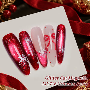 Glitter Cat Magnetic Gel MY716 Crimson Snow 15ml