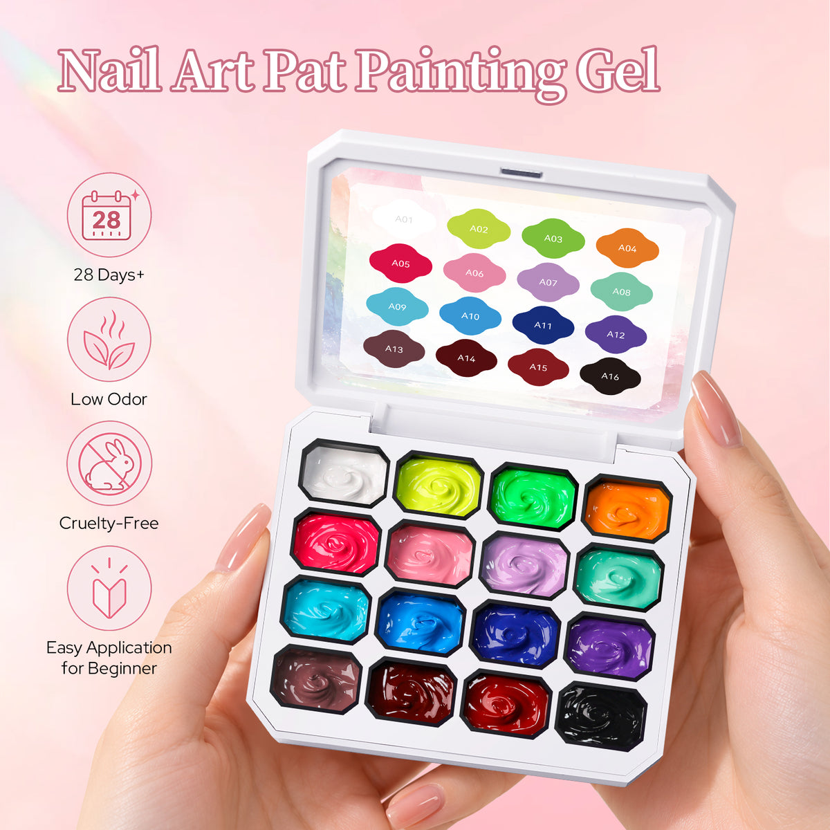 16 Colors Pat Painting Gel Set Luminous Cluster