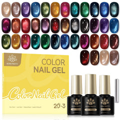 20 Colors Gel & 3pcs Base Top Coat Set M95 Dream Voyage 5ml Gel Nail Polish BORN PRETTY 