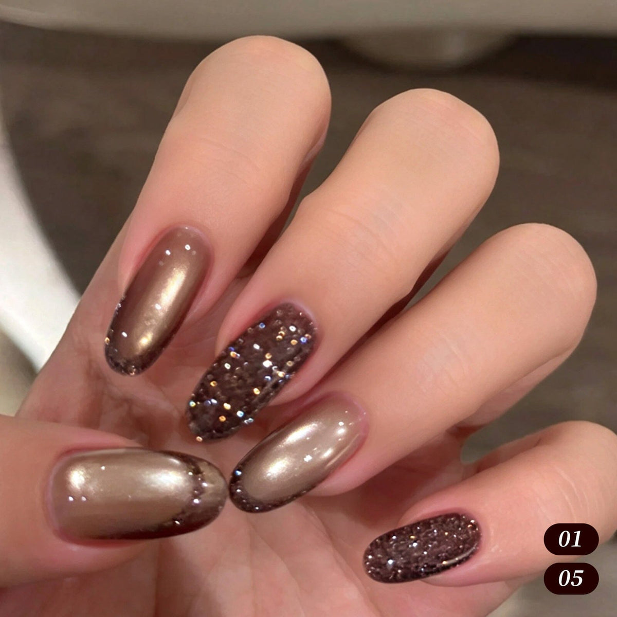 6 Colors Gel Set S79 Cocoa Crushed 7ml Gel Nail Polish BORN PRETTY 