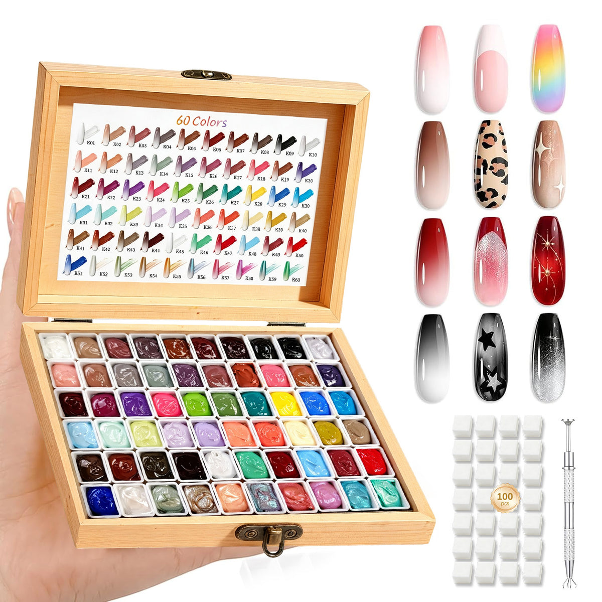 60 Colors Pat Painting Gel Set