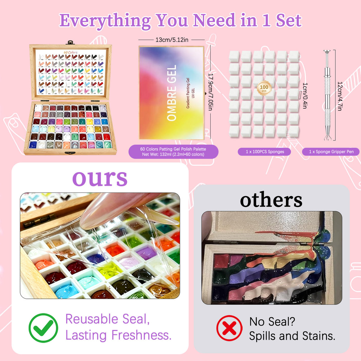 60 Colors Pat Painting Gel Set