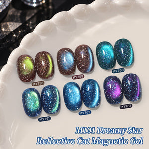 6 Colors Reflective Cat Magnetic Gel M101 Dreamy Star 7ml Gel Nail Polish BORN PRETTY 