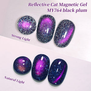 Reflective Cat Magnetic Gel MY764 Black Plum 15ml Gel Nail Polish BORN PRETTY 