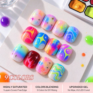 9 Colors Pat Painting Gel Prism Page