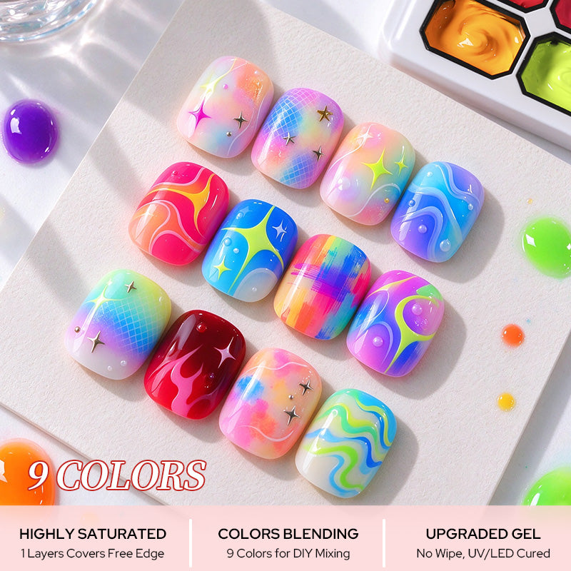 9 Colors Pat Painting Gel Prism Page