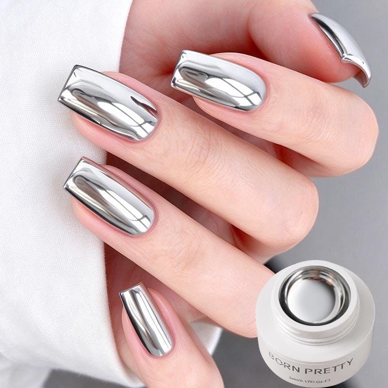 3D Metal Painting Gel Mirror Silvery 5ml Gel Nail Polish BORN PRETTY 