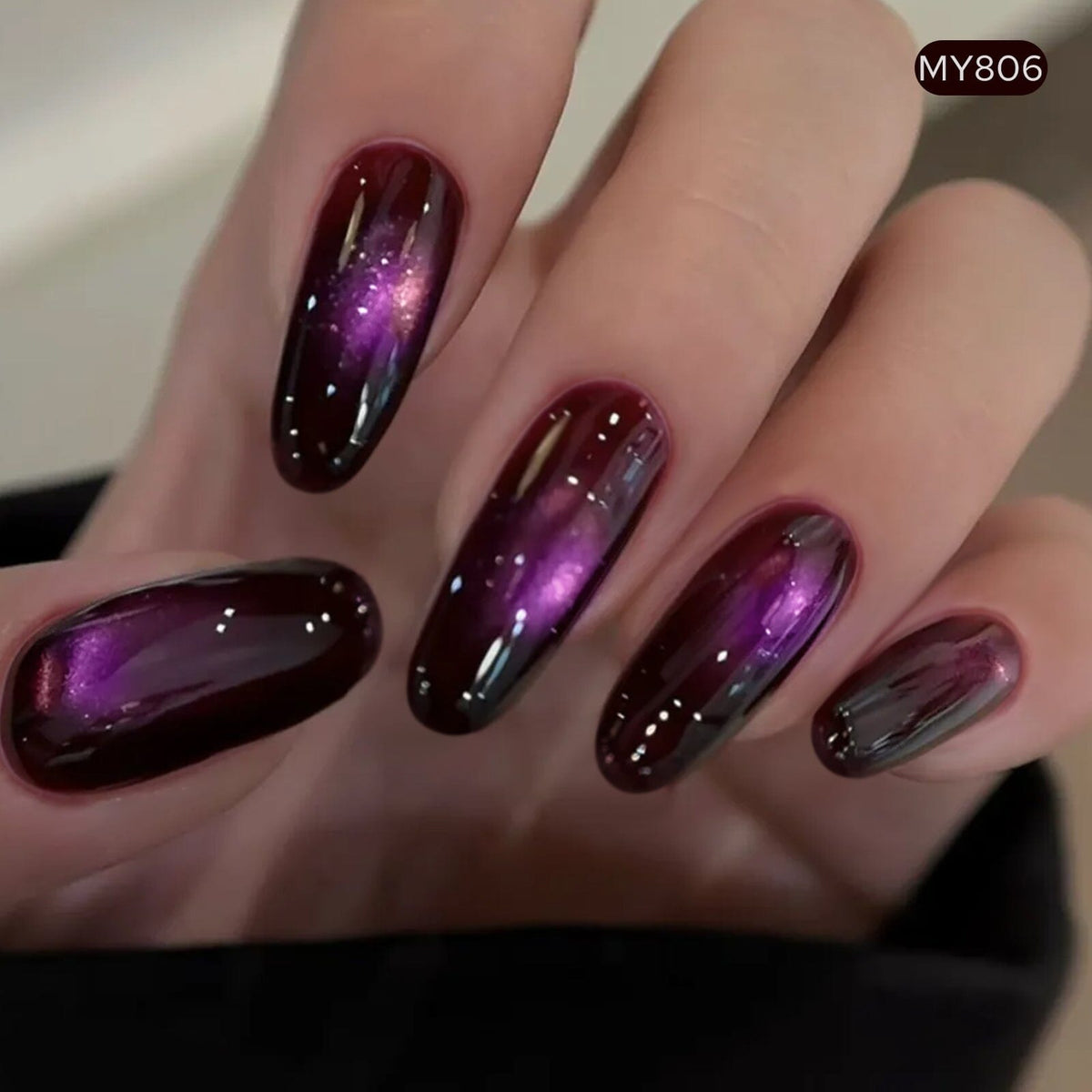 6 Colors Colored Cat Magnetic Gel M107 Lunar Purple 7ml Gel Nail Polish BORN PRETTY 