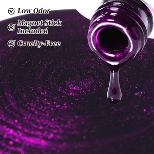 6 Colors Colored Cat Magnetic Gel M107 Lunar Purple 7ml Gel Nail Polish BORN PRETTY 