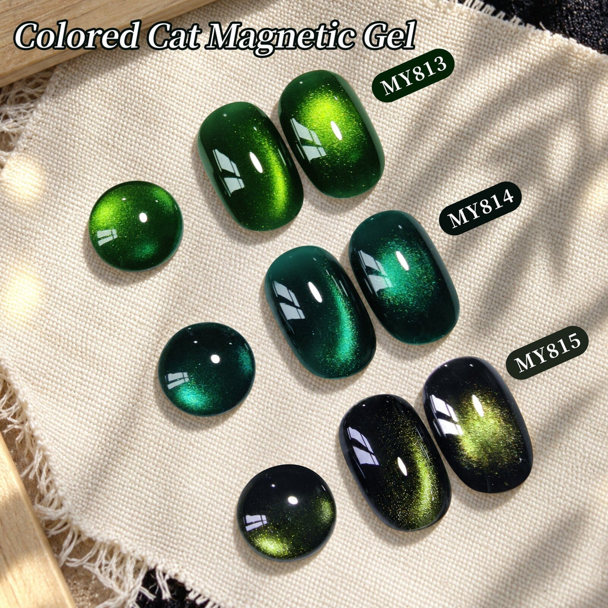 Colored Cat Magnetic Gel MY815 Olive Green 15ml Gel Nail Polish BORN PRETTY 