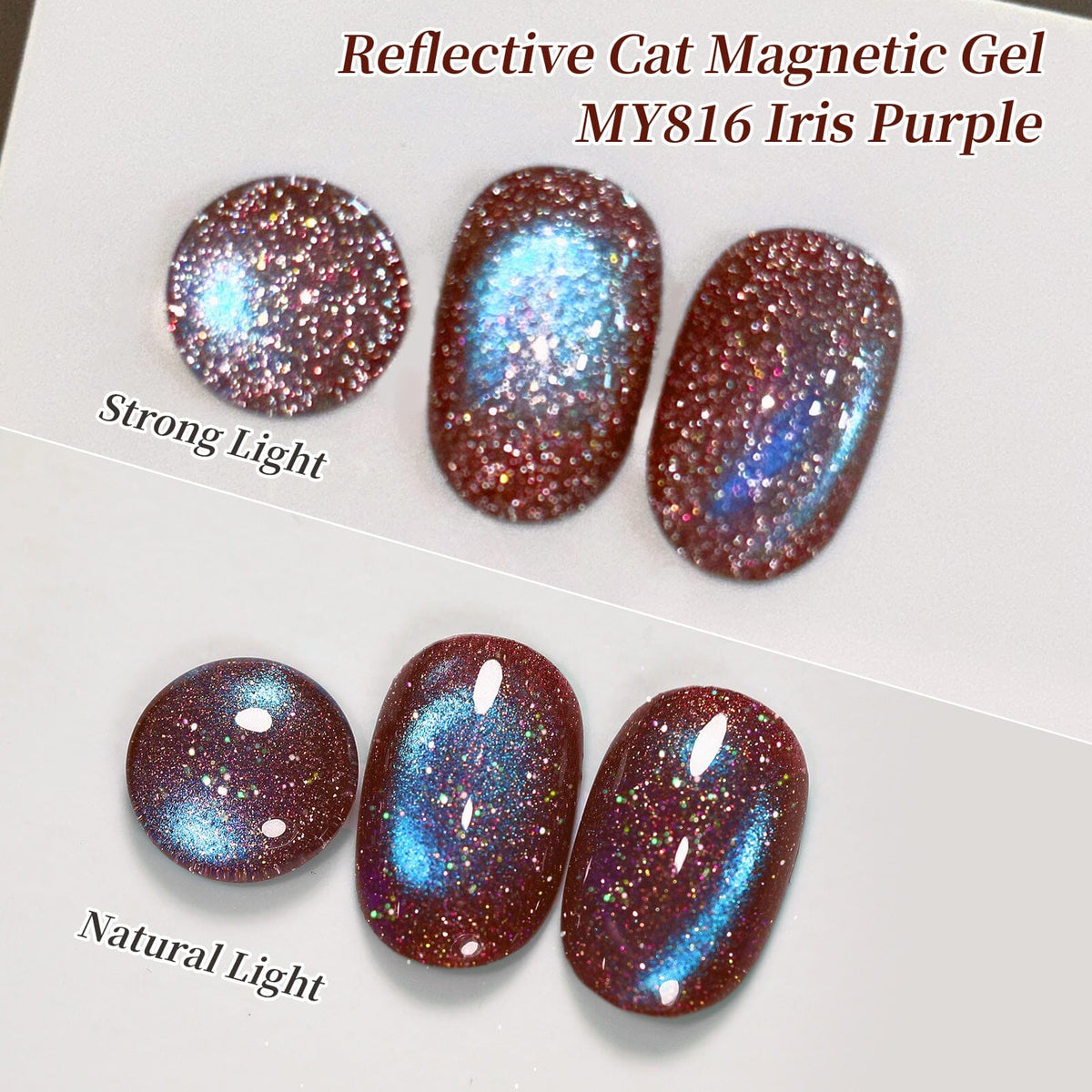 Reflective Cat Magnetic Gel MY816 Iris Purple 15ml Gel Nail Polish BORN PRETTY 