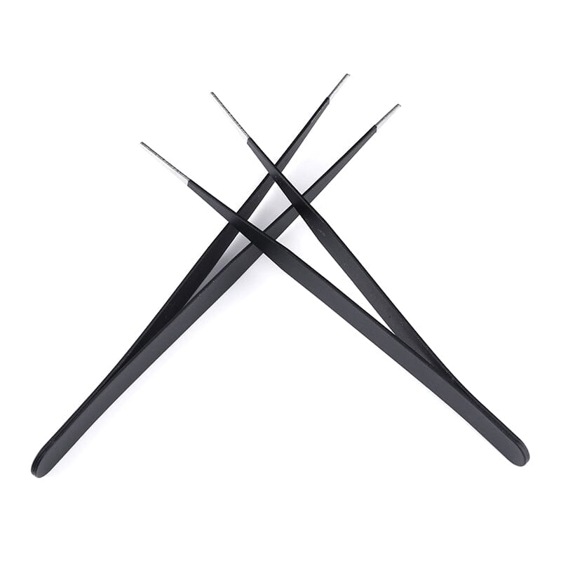 Black Straight Nail Tweezers Tools & Accessories No Brand 