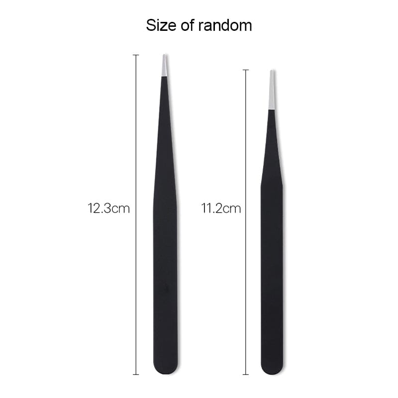 Black Straight Nail Tweezers Tools & Accessories No Brand 