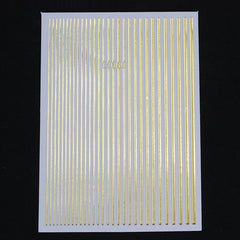 Gold Silver Lines Nail Sticker DIY Nails BORN PRETTY Gold 