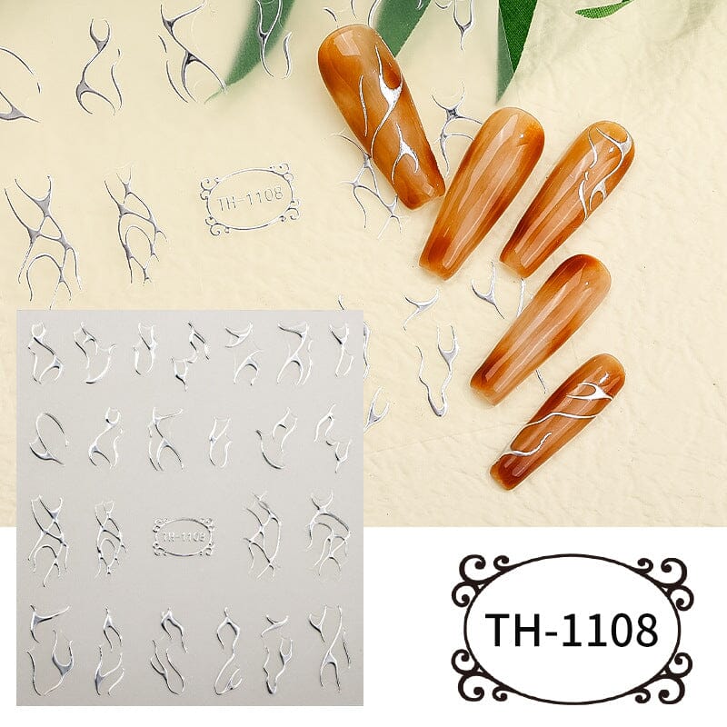 Silver 3D Nail Sticker DIY Nails BORN PRETTY 
