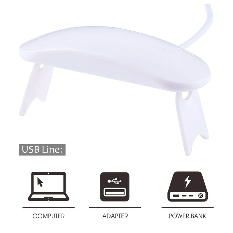 6W UV/LED Lamp Nail Dryer - White Nail Tools BORN PRETTY 
