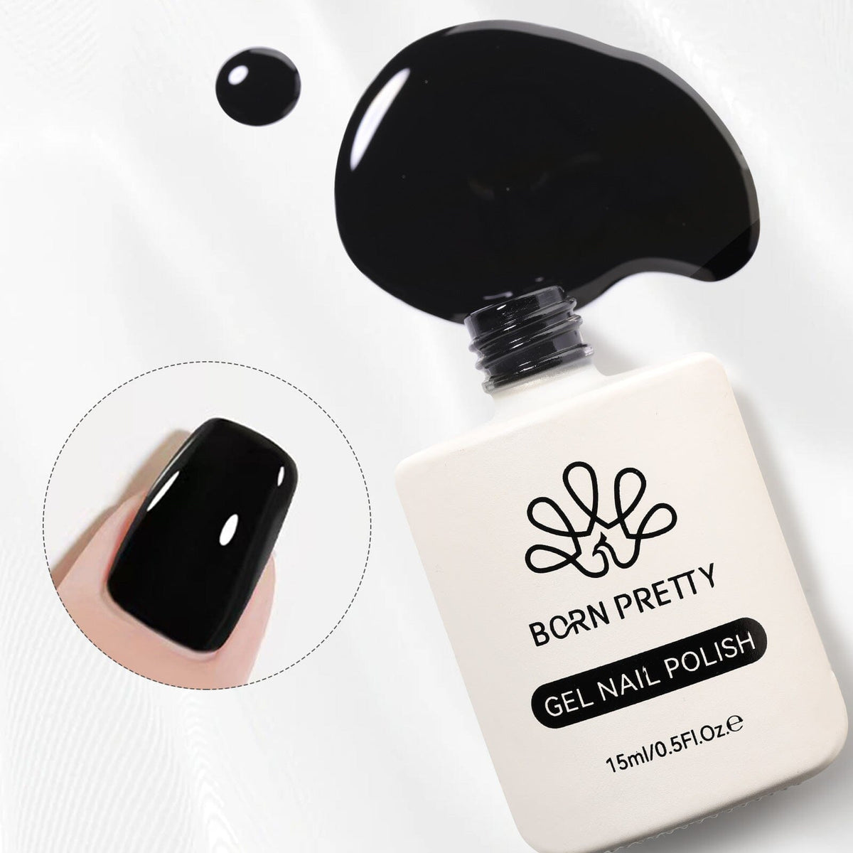 Black Hema-Free Color Gel Polish #01 15ml Gel Nail Polish BORN PRETTY 