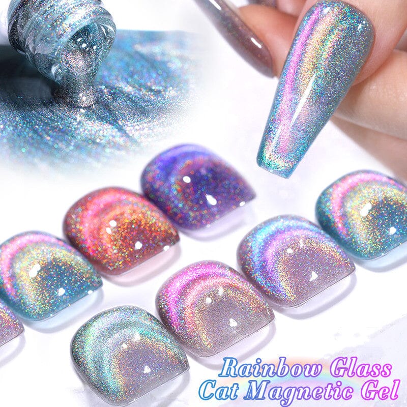 [US ONLY] Rainbow Glass Cat Magnetic 6 Colors Gel Polish Set 7ml Gel Nail Polish BORN PRETTY 