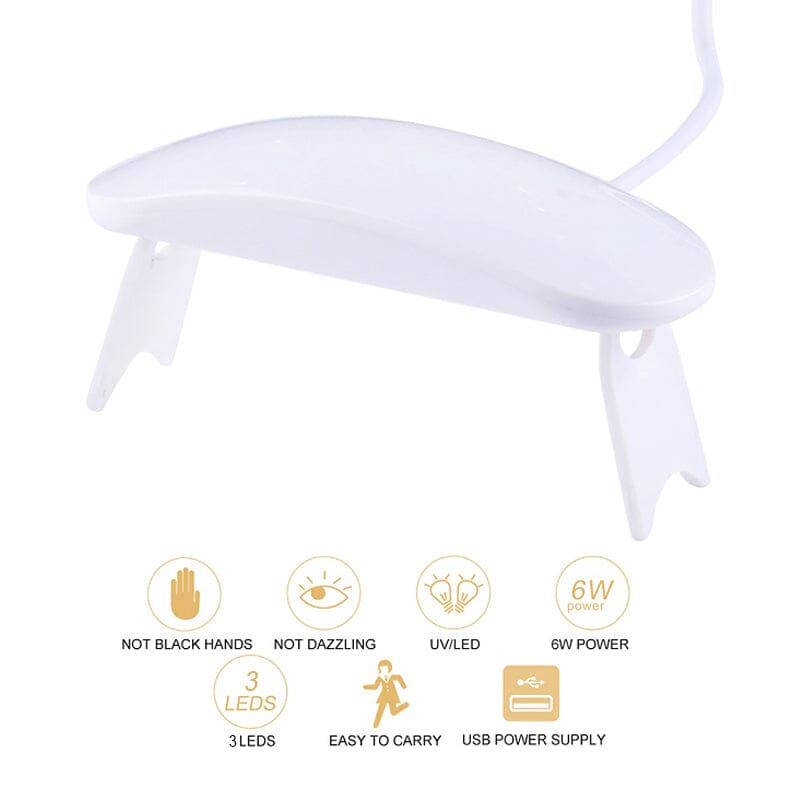 6W UV/LED Lamp Nail Dryer - White Nail Tools BORN PRETTY 