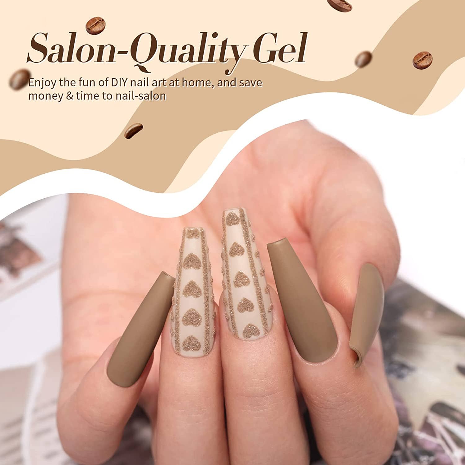 Coffee Latte - 6 Colors 10ml Gel Nail Polish Set Gel Nail Polish BORN PRETTY 