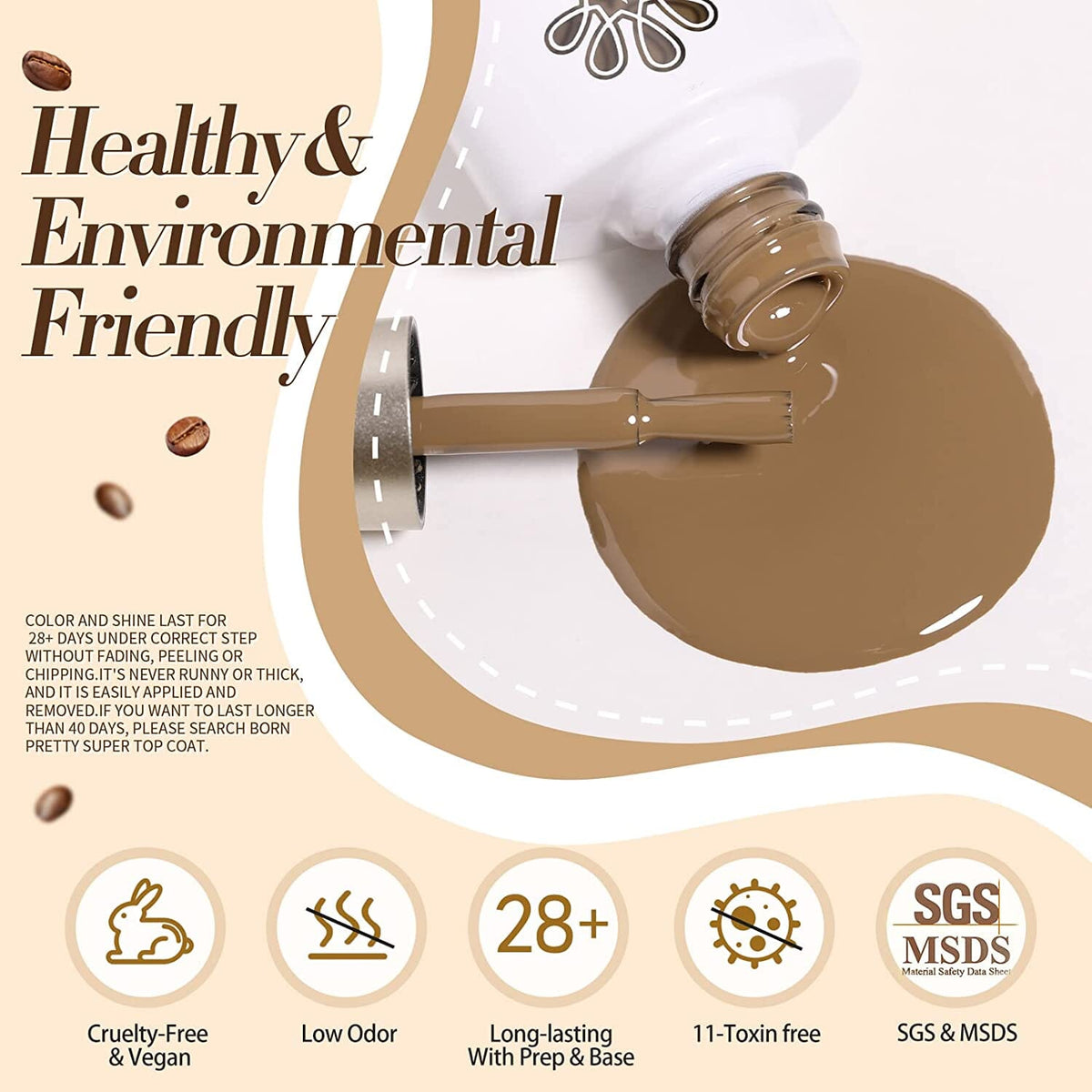 Coffee Latte - 6 Colors 10ml Gel Nail Polish Set Gel Nail Polish BORN PRETTY 