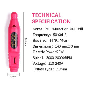 USB Portable Nail Drill Tools & Accessories BORN PRETTY 